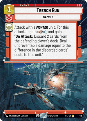 Trench Run (JTL) Rare Fantasy Flight Games Hyperspace Non-Foil