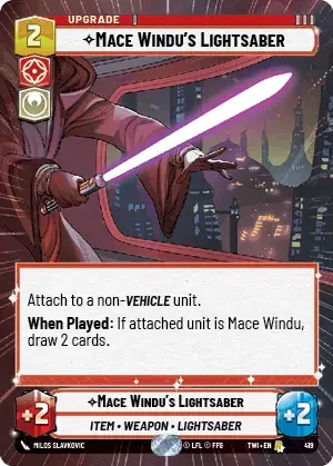 Mace Windu's Lightsaber (TWI) Rare Star Wars Unlimited Fantasy Flight Games Hyperspace Non-Foil 