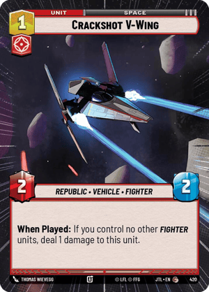Crackshot V-Wing (JTL) Common Fantasy Flight Games Hyperspace Non-Foil