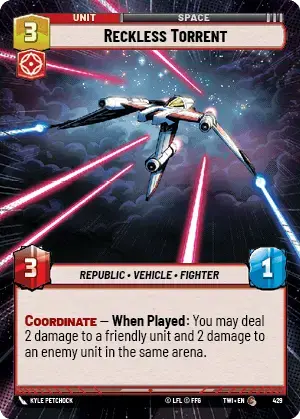 Reckless Torrent (TWI) Common Star Wars Unlimited Fantasy Flight Games Hyperspace Non-Foil 