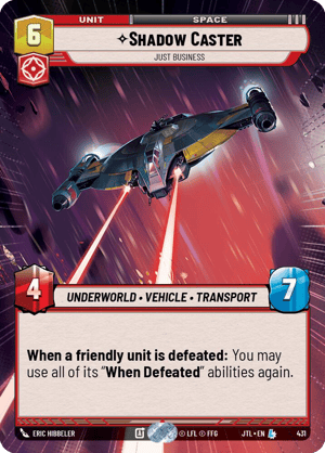 Shadow Caster - Just Business (JTL) Legendary Fantasy Flight Games Hyperspace Non-Foil