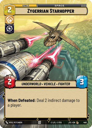 Zygerrian Starhopper (JTL) Common Fantasy Flight Games Hyperspace Non-Foil