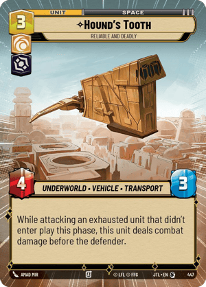 Hound's Tooth - Reliable and Deadly (JTL) Starter Fantasy Flight Games Hyperspace Non-Foil