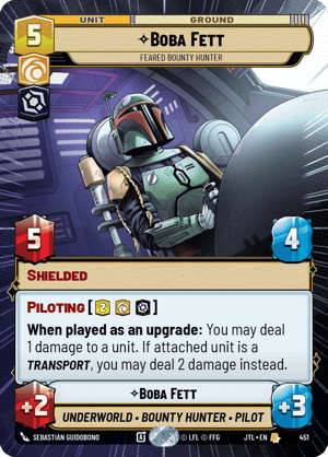 Boba Fett - Feared Bounty Hunter (JTL) Rare Fantasy Flight Games Hyperspace Non-Foil