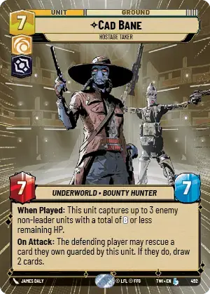 Cad Bane - Hostage Taker (TWI) Legendary Star Wars Unlimited Fantasy Flight Games Hyperspace Non-Foil 