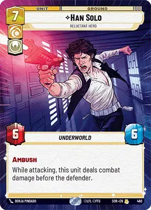 Han Solo - Reluctant Hero (SOR) Rare Star Wars Unlimited Fantasy Flight Games Hyperspace Non-Foil 