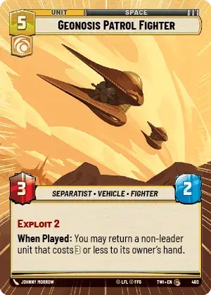 Geonosis Patrol Fighter (TWI) Common Star Wars Unlimited Fantasy Flight Games Hyperspace Non-Foil 