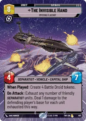 The Invisible Hand - Imposing Flagship (TWI) Rare Star Wars Unlimited Fantasy Flight Games Hyperspace Non-Foil 