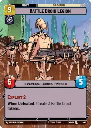 Battle Droid Legion (TWI) Uncommon Star Wars Unlimited Fantasy Flight Games Hyperspace Non-Foil 