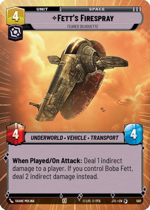 Fett's Firespray - Feared Silhouette (JTL) Starter Fantasy Flight Games Hyperspace Non-Foil