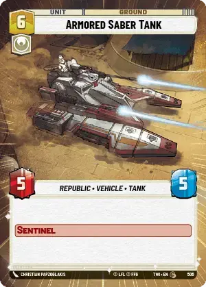 Armored Saber Tank (TWI) Common Star Wars Unlimited Fantasy Flight Games Hyperspace Non-Foil 