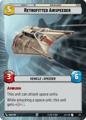 Retrofitted Airspeeder (JTL) Uncommon Fantasy Flight Games Hyperspace Non-Foil