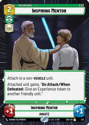 Inspiring Mentor (SHD) Rare Star Wars Unlimited Fantasy Flight Games Hyperspace Non-Foil 