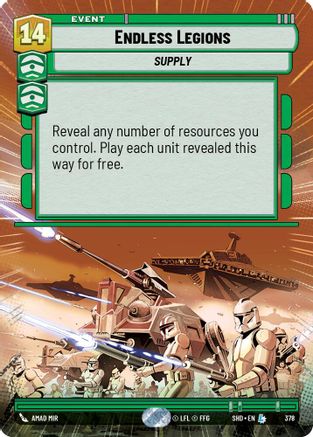 Endless Legions (SHD) Legendary Star Wars Unlimited Fantasy Flight Games Hyperspace Non-Foil 