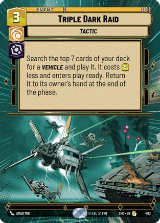 Triple Dark Raid (SHD) Rare Star Wars Unlimited Fantasy Flight Games Hyperspace Non-Foil 