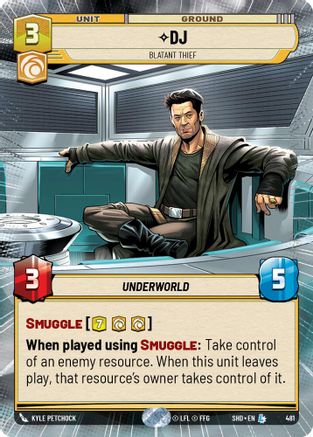 DJ - Blatant Thief (SHD) Legendary Star Wars Unlimited Fantasy Flight Games Hyperspace Non-Foil 