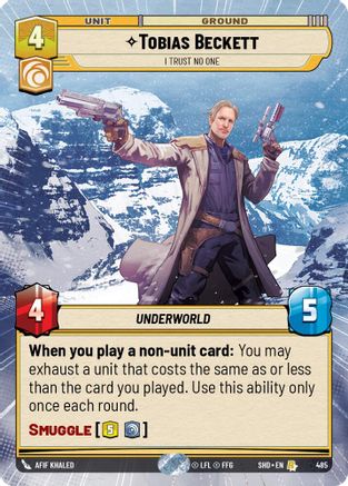 Tobias Beckett - I Trust No One (SHD) Rare Star Wars Unlimited Fantasy Flight Games Hyperspace Non-Foil 