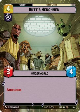 Hutt's Henchmen (SHD) Common Star Wars Unlimited Fantasy Flight Games Hyperspace Non-Foil 