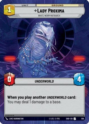 Lady Proxima - White Worm Matriarch (SHD) Uncommon Star Wars Unlimited Fantasy Flight Games Hyperspace Non-Foil 