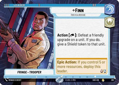 Finn - This Is A Rescue (SHD) Rare Star Wars Unlimited Fantasy Flight Games Hyperspace Non-Foil 