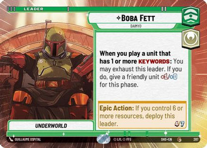 Boba Fett - Daimyo (SHD) Common Star Wars Unlimited Fantasy Flight Games Hyperspace Non-Foil 