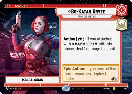 Bo-Katan Kryze - Princess In Exile (SHD) Rare Star Wars Unlimited Fantasy Flight Games Hyperspace Non-Foil 