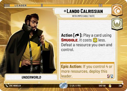 Lando Calrissian - With Impeccable Taste (SHD) Rare  Fantasy Flight Games Hyperspace Non-Foil 