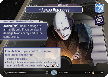 Asajj Ventress - I Work Alone (JTL) Rare Fantasy Flight Games Showcase Foil