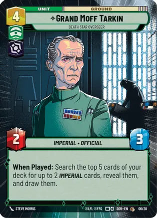 Grand Moff Tarkin - Death Star Overseer (SOR) Starter Star Wars Unlimited Fantasy Flight Games Hyperspace Non-Foil 