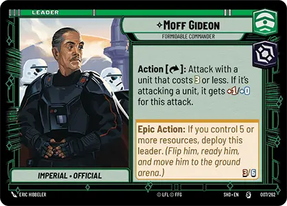 Moff Gideon - Formidable Commander (SHD) Starter Star Wars Unlimited Fantasy Flight Games Standard Non-Foil 