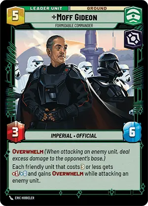 Moff Gideon - Formidable Commander (SHD) Starter Star Wars Unlimited Fantasy Flight Games   