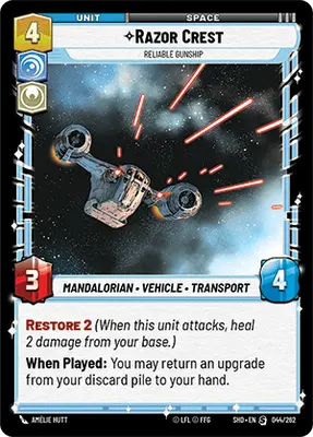 Razor Crest - Reliable Gunship (SHD) Starter Star Wars Unlimited Fantasy Flight Games Standard Non-Foil 