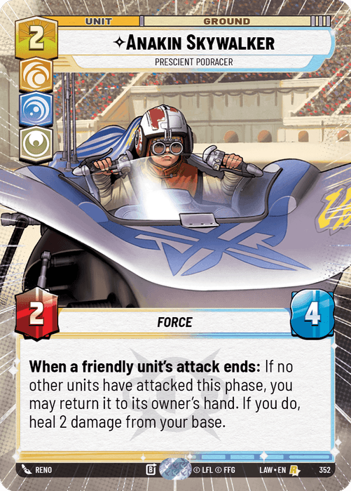 Anakin Skywalker - Prescient Podracer (LAW) Rare Fantasy Flight Games Hyperspace Non-Foil