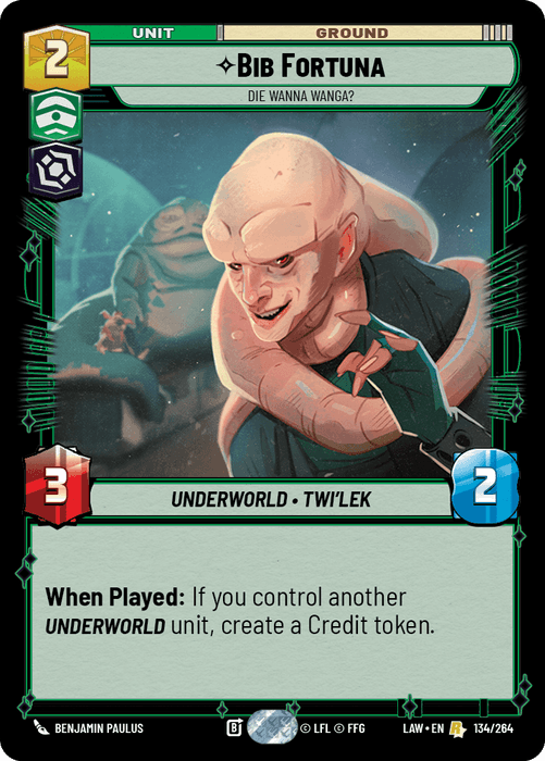 Bib Fortuna - Die Wanna Wanga? (LAW) Rare Fantasy Flight Games Standard Non-Foil
