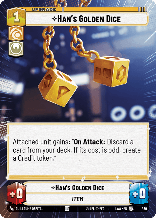 Han's Golden Dice (LAW) Uncommon Fantasy Flight Games Hyperspace Non-Foil