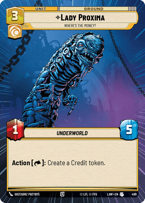 Lady Proxima - Where's the Money? (LAW) Uncommon Fantasy Flight Games Hyperspace Non-Foil