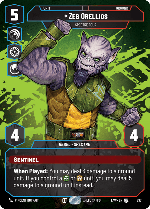 Zeb Orellios - Spectre Four (LAW) Uncommon Fantasy Flight Games Prestige Non-Foil