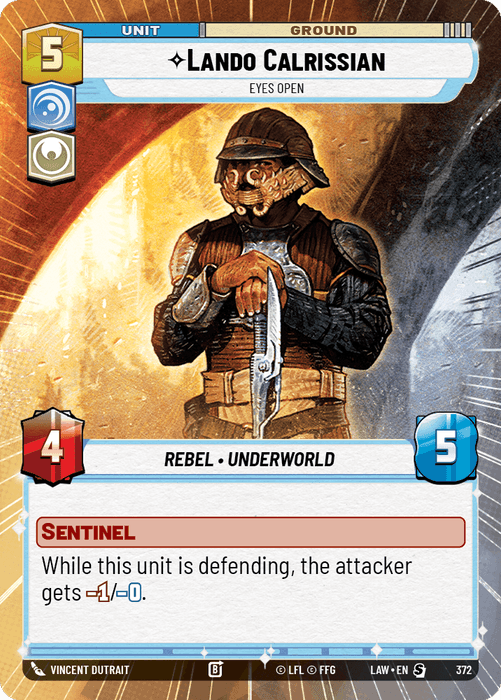Lando Calrissian - Eyes Open (LAW) Starter Fantasy Flight Games Hyperspace Non-Foil