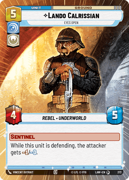 Lando Calrissian - Eyes Open (LAW) Starter Fantasy Flight Games Hyperspace Non-Foil