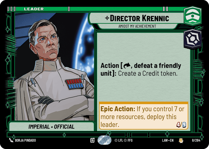 Director Krennic - Amidst My Achievement (LAW) Rare Fantasy Flight Games Standard Non-Foil