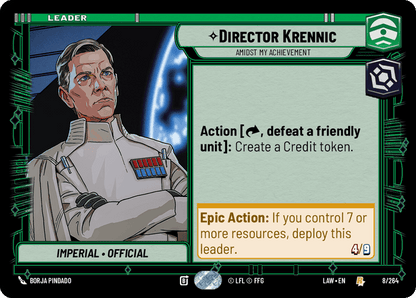Director Krennic - Amidst My Achievement (LAW) Rare Fantasy Flight Games Standard Non-Foil