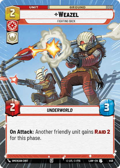 Weazel - Fighting Back (LAW) Uncommon Fantasy Flight Games Hyperspace Non-Foil