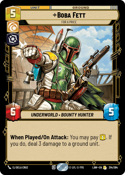 Boba Fett - For a Price (LAW) Rare Fantasy Flight Games Standard Non-Foil