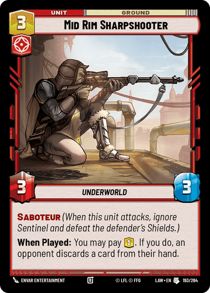 Mid Rim Sharpshooter (LAW) Uncommon Fantasy Flight Games Standard Non-Foil