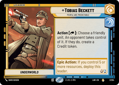 Tobias Beckett - People are Predictable (LAW) Rare Fantasy Flight Games Standard Non-Foil