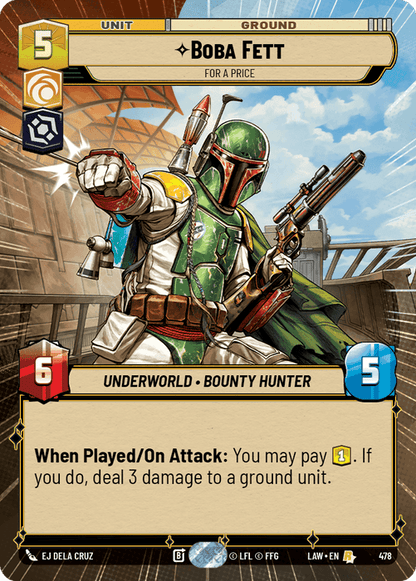 Boba Fett - For a Price (LAW) Rare Fantasy Flight Games Hyperspace Non-Foil