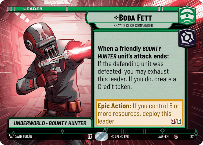 Boba Fett - Krayt's Claw Commander (LAW) Common Fantasy Flight Games Hyperspace Non-Foil