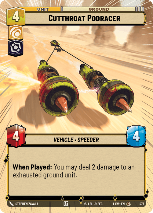 Cutthroat Podracer (LAW) Common Fantasy Flight Games Hyperspace Non-Foil