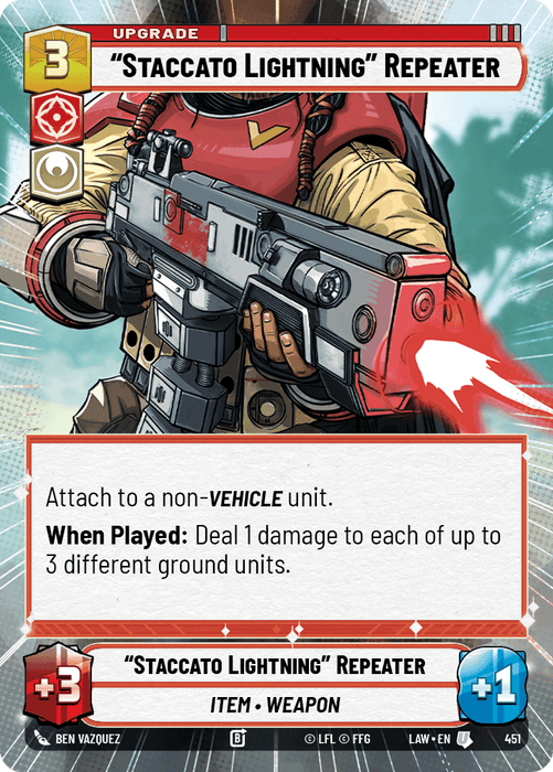 “Staccato Lightning” Repeater (LAW) Uncommon Fantasy Flight Games Hyperspace Non-Foil