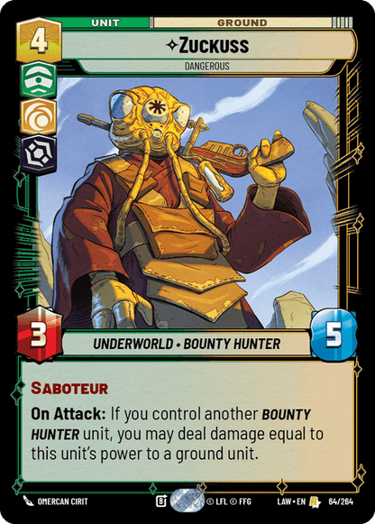 Zuckuss - Dangerous (LAW) Rare Fantasy Flight Games Standard Non-Foil